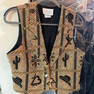 Vintage Deborah Murray Designs Tapestry Vest Size SP